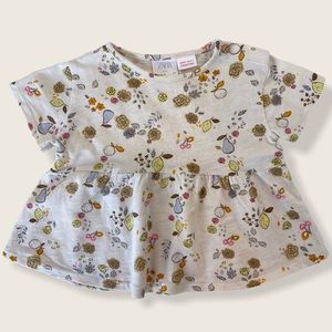 Zara Baby 6-9M Fruit & Flower Short-Sleeve Tee
